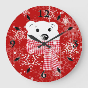 Grande Horloge Ronde Le museau d'un ours polaire, Noël
