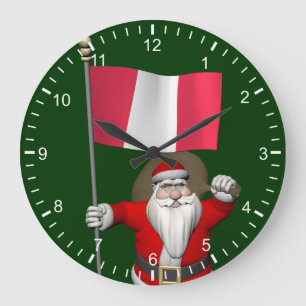 Grande Horloge Ronde Le Père Noël Avec L'Ensigne Du Pérou