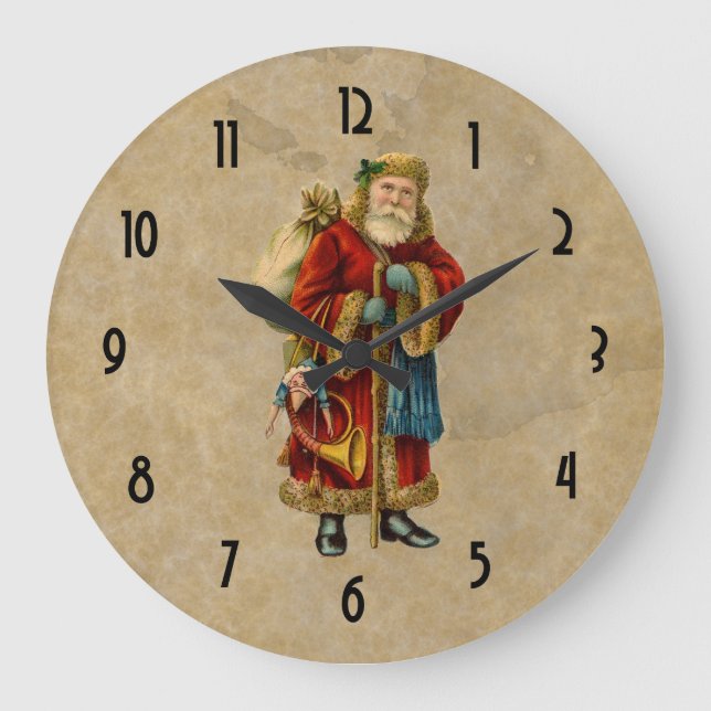 Grande Horloge Ronde Le Père Noël du Vieux-Monde (Recto)