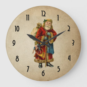 Grande Horloge Ronde Le Père Noël du Vieux-Monde