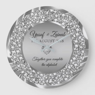 Grande Horloge Ronde Le poison de Diamonds et Silver Wedding