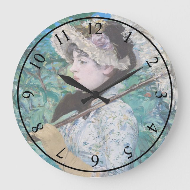 Grande Horloge Ronde Le Printemps Manet Impressionist Art Painting (Recto)