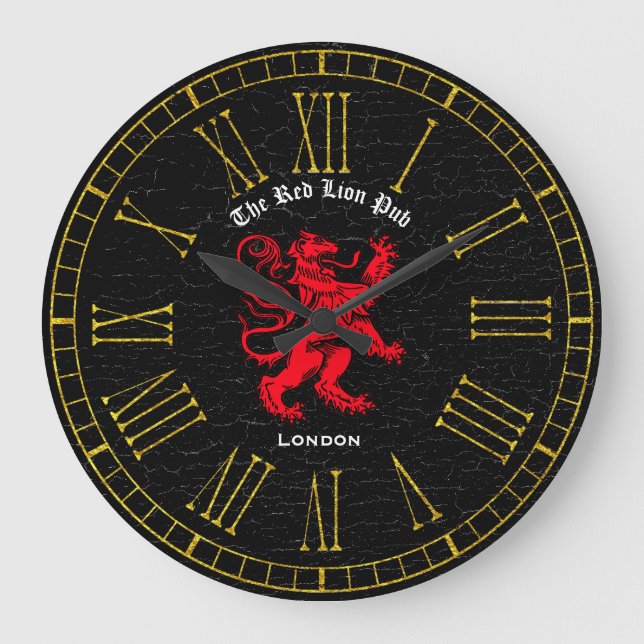 Grande Horloge Ronde Le Pub Rouge Vintage (Recto)