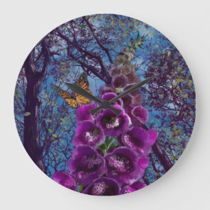 Grande Horloge Ronde Le renard et le papillon