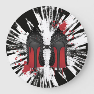 Grande Horloge Ronde Le rouge base des éclaboussures et des