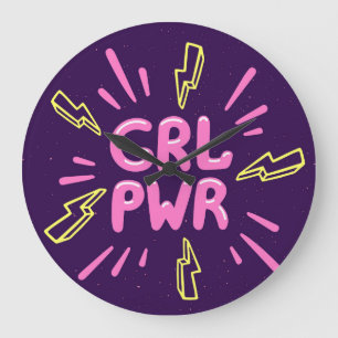 Grande Horloge Ronde Le slogan féministe "Girl power", arrière - plan v