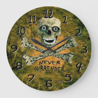 Le squelette Skully ne rend jamais l'horloge mural