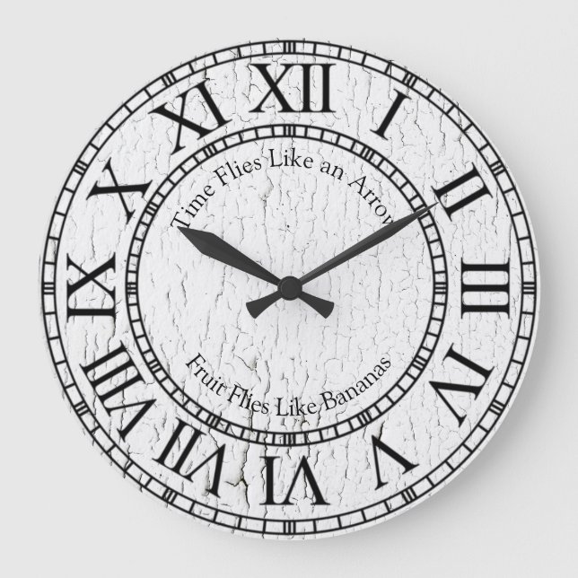 Grande Horloge Ronde Le temps vole comme une flèche (Recto)