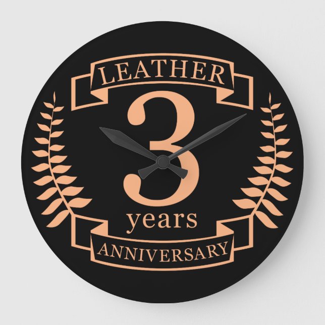 Grande Horloge Ronde Leather 3 ans mariage anniversaire (Recto)