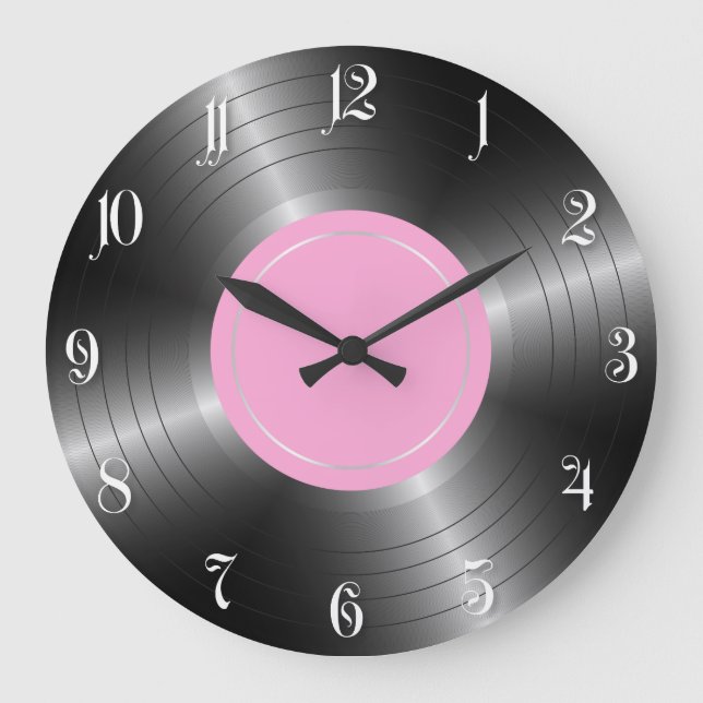 Grande Horloge Ronde Lecteur vinyle long (Recto)