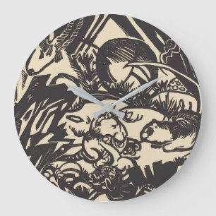 Grande Horloge Ronde Légende animale Tierlegende de Franz Marc
