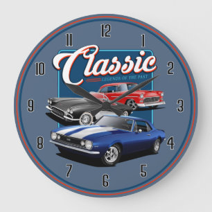 Grande Horloge Ronde Légendes de voiture classique du passé grande horl