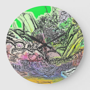 GRANDE HORLOGE RONDE LÉGUMES