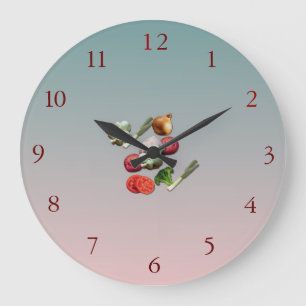 Grande Horloge Ronde Légumes Design> Porte-monnaie de cuisine