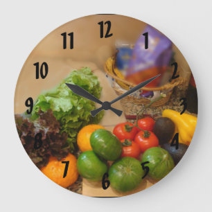 Grande Horloge Ronde Légumes en Buenos Aires avec le nombre