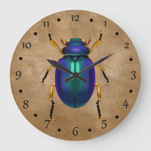 Grande Horloge Ronde L'Egyptien ponce le scarabée de scarabée