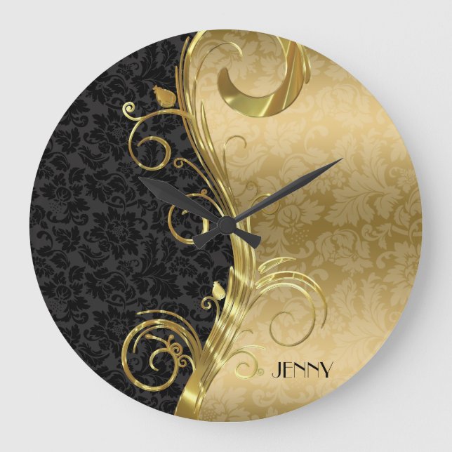 Grande Horloge Ronde L'Elegant Black Gold Damas (Recto)