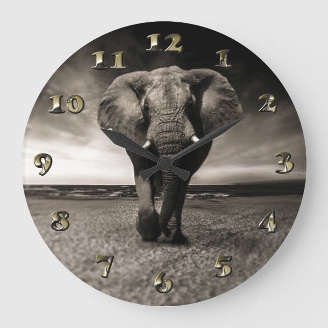 Grande Horloge Ronde L'éléphant en fuite (Recto)