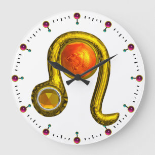 GRANDE HORLOGE RONDE LÉO GOLD ZODIAC BIRTHDAY JEWEL