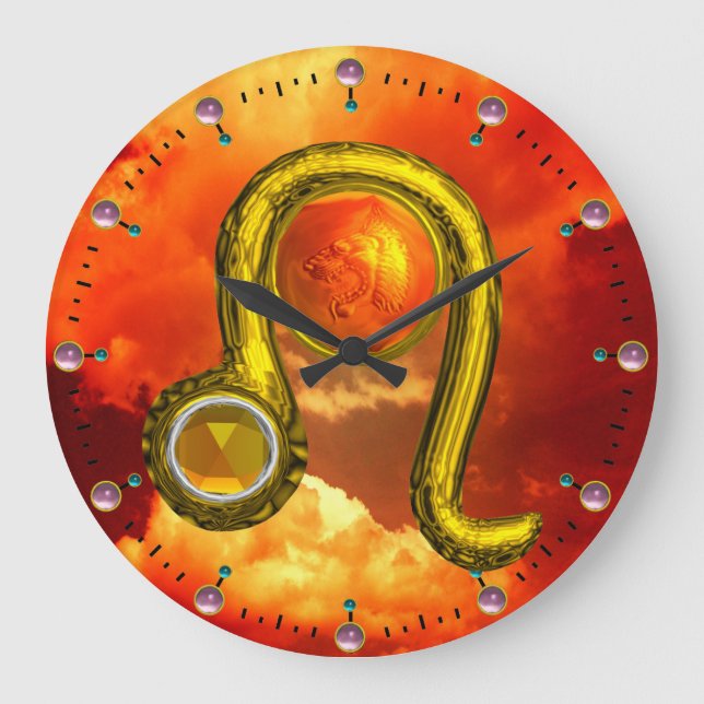 GRANDE HORLOGE RONDE LÉO GOLD ZODIAC BIRTHDAY JEWEL (Recto)