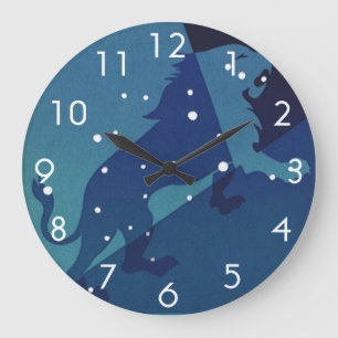 Grande Horloge Ronde Leo Lion Constellation Astrologie Zodiaque Vintage