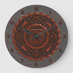Grande Horloge Ronde Leo Mandala Clock