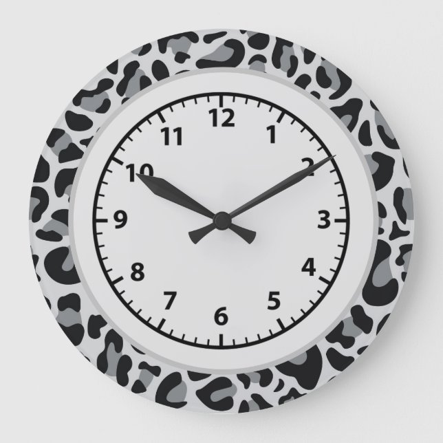 Grande Horloge Ronde Leopard Snow Leopard Clock (Recto)