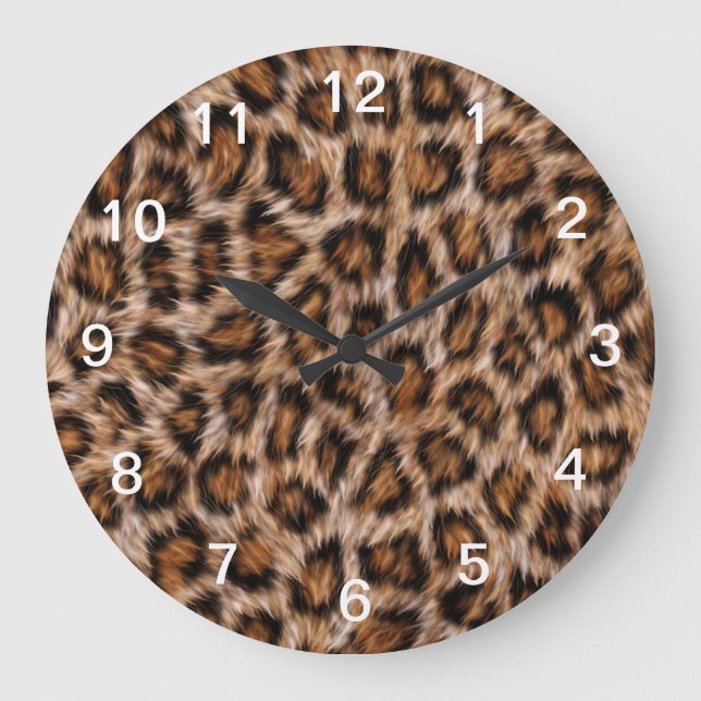 Grande Horloge Ronde Leopard Spots Pour Jaguar Animal Cat Pattern.j (Recto)