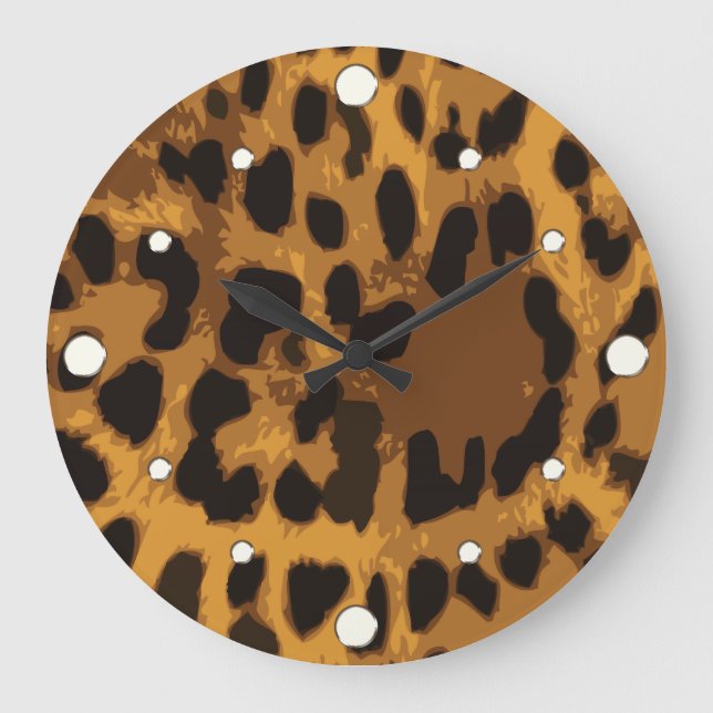 Grande Horloge Ronde Leopard Wall Clock (Recto)