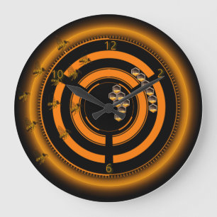 Grande Horloge Ronde Les abeilles futuristes modernes