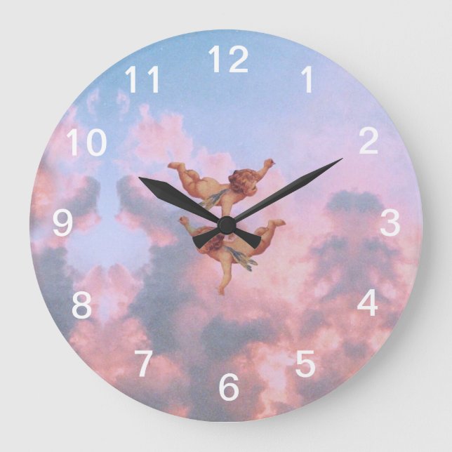Grande Horloge Ronde Les anges dans le ciel (Recto)