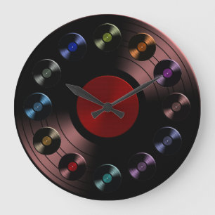 Grande Horloge Ronde les années 70 dossier Retro Vinyl