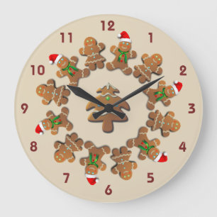 Grande Horloge Ronde Les biscuits en pain d'épice fêtent Noël
