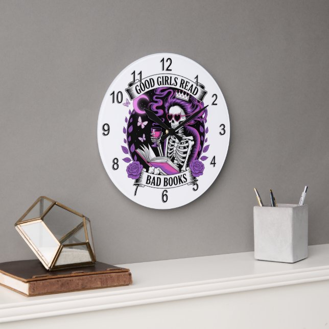 Grande Horloge Ronde Les Bonnes Filles Lisent Les Mauvais Livres (Bureau)