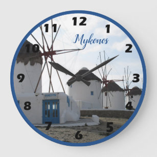 Grande Horloge Ronde Les célèbres moulins à vent de Mykonos, Grèce