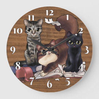 Grande Horloge Ronde Les chats de l'auteur