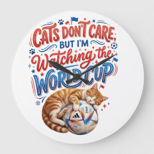 Grande Horloge Ronde Les chats s'en fichent, mais je regarde la Coupe d