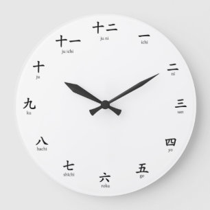 Grande Horloge Ronde Les chiffres de Kanji Romaji apprennent à compter