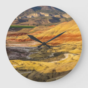 Grande Horloge Ronde Les Collines Peintes Dans Les Fossiles Du Jour Des