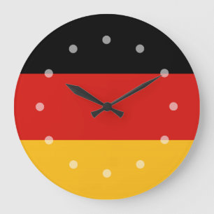 Grande Horloge Ronde LES COULEURS DE DRAPEAU ALLEMANDES BLANCHES + vos