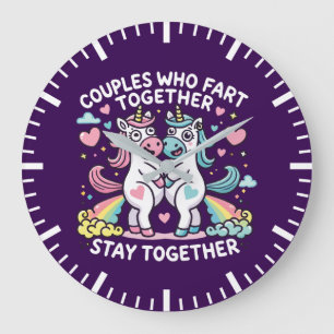 Grande Horloge Ronde Les couples qui pètent ensemble restent ensemble -