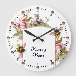 GRANDE HORLOGE RONDE LES CYCLAMES D'HONEY, BEEKEEPER