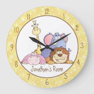 Grande Horloge Ronde Les dessins pour bébés de la jungle
