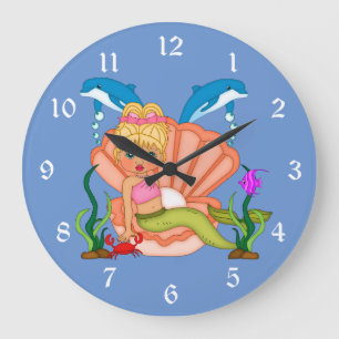 Grande Horloge Ronde Les enfants mignons sous la mer