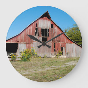 Grande Horloge Ronde Les Etats-Unis, le Kansas, vieille grange rouge