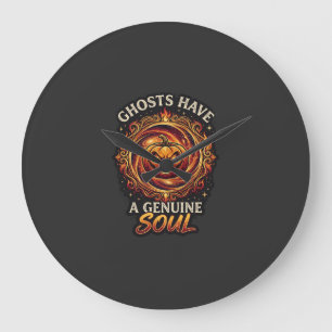 Grande Horloge Ronde Les fantômes ont une véritable âme Haloween Citrou