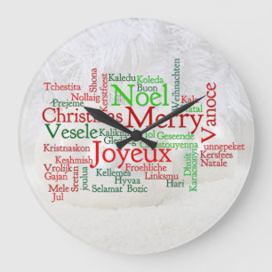 Grande Horloge Ronde Les Fêtes De Noël Dans Le Monde Entier