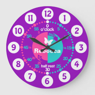 Grande Horloge Ronde Les filles apprennent à dire à temps l'horloge