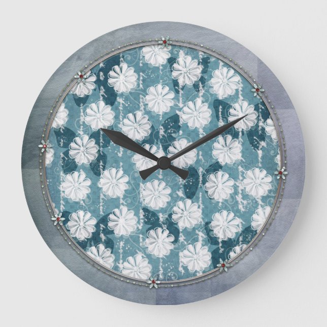 Grande Horloge Ronde Les Flowers d'Inspecred et les Butterflies (Recto)