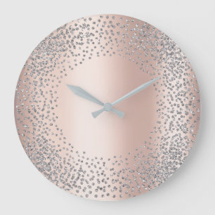 Grande Horloge Ronde Les gemmes de parties scintillantes de confettis